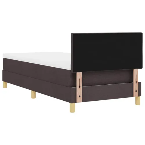Box spring krevet Tamno smeđa 90 x 190 cm tkanina - Tamno smeđa 90 x 190 cm Prošiveno gumbima Cijena