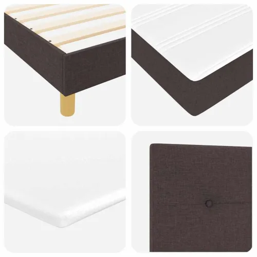 Box spring krevet Tamno smeđa 90 x 190 cm tkanina - Tamno smeđa 90 x 190 cm Prošiveno gumbima Cijena