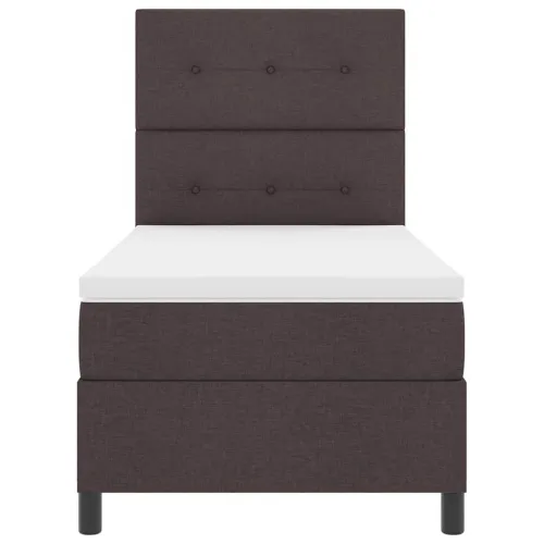 Box spring krevet Tamno smeđa 90 x 190 cm tkanina - Tamno smeđa 90 x 190 cm Prošiveno gumbima Cijena