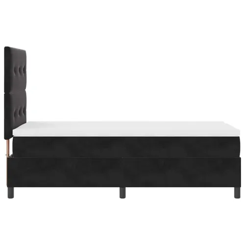 Box spring krevet s uzglavljem Crna 80 x 200 cm Baršun - Crna 80 x 200 cm Prošiveno gumbima Cijena
