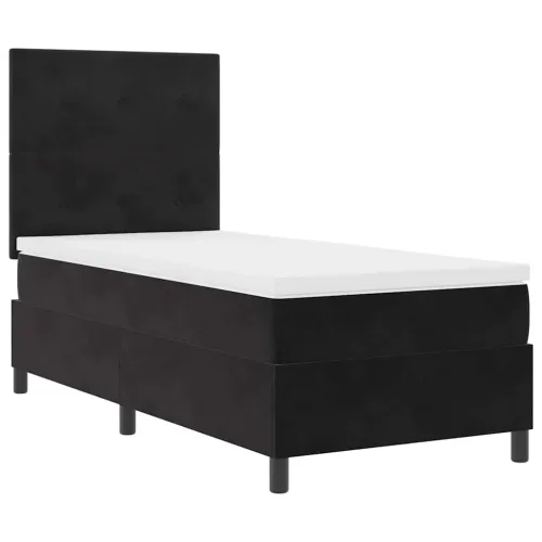 Box spring krevet s uzglavljem Crna 80 x 200 cm Baršun - Crna 80 x 200 cm Prošiveno gumbima Cijena