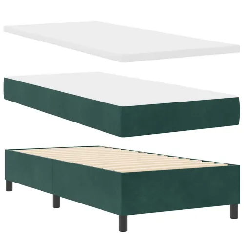 Box spring krevet Tamnozelena 80 x 200 cm Baršun - Tamnozelena 80 x 200 cm Prošiveno gumbima Cijena