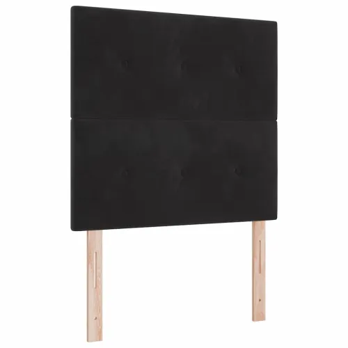Box spring krevet s LED trakama Crna 80 x 200 cm Baršun - Crna 80 x 200 cm Prošiveno gumbima Cijena