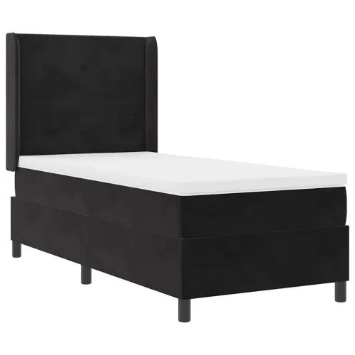 Box spring krevet s LED trakama Crna 80 x 200 cm Baršun - Crna 80 x 200 cm Prošiveno gumbima Cijena
