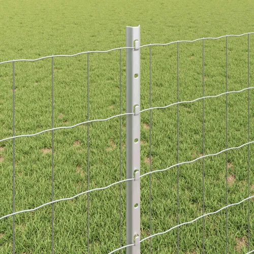 Euro ograda s postom 10 x 0,8 m Pocinčani čelik Srebrna Mreža - Pocinčani čelik 10 x 0,8 m ograda (mreža 5 x 10 cm) Cijena