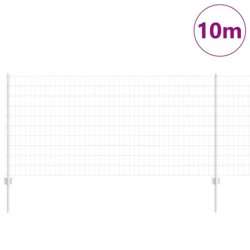 Euro ograda s postom 10 x 1 m Pocinčani čelik Srebrna Mreža - Pocinčani čelik 10 x 1 m ograda (mreža 5 x 10 cm) Cijena