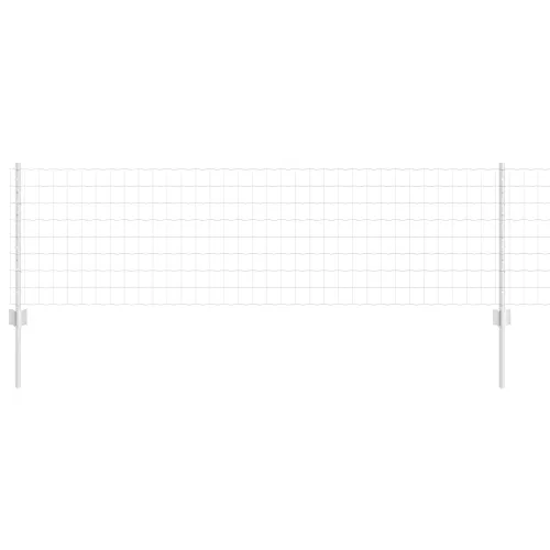 Euro ograda s postom 25 x 0,6 m Pocinčani čelik Srebrna Mreža - Pocinčani čelik Ograda 25 x 0,6 m (mreža 7,7 x 6,4 cm) Cijena