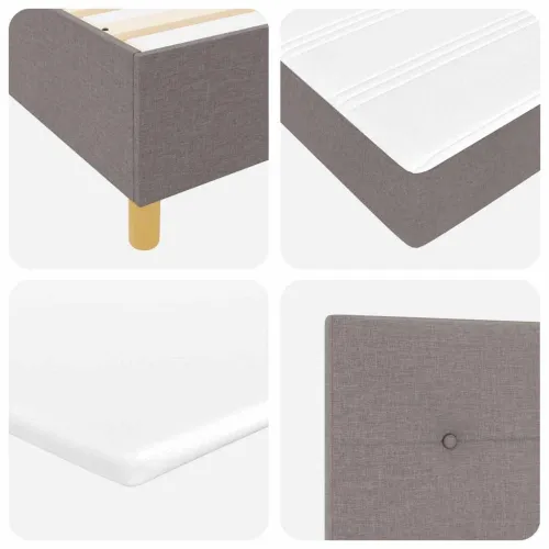Box spring krevet Sivo-smeđa 120 x 190 cm tkanina - Sivo-smeđa 120 x 190 cm Prošiveno gumbima Cijena