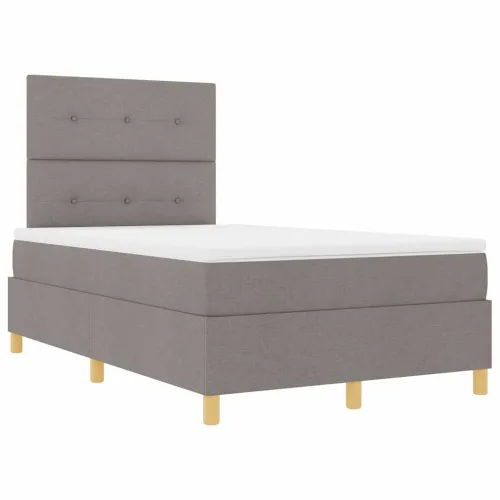 Box spring krevet Sivo-smeđa 120 x 190 cm tkanina - Sivo-smeđa 120 x 190 cm Prošiveno gumbima Cijena