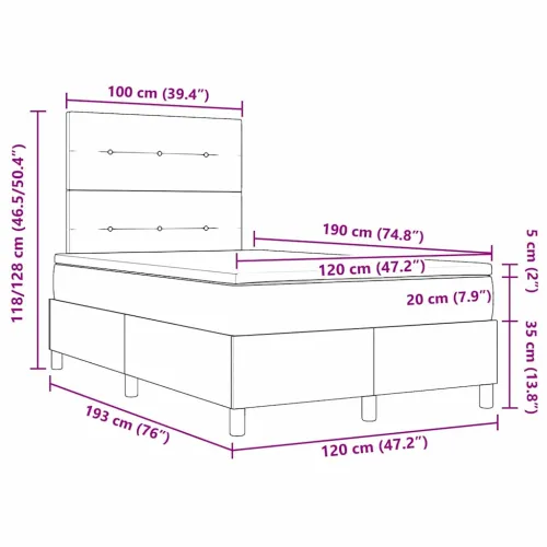 Box spring krevet s uzglavljem Krema 120 x 190 cm tkanina - Krema 120 x 190 cm Prošiveno gumbima Cijena
