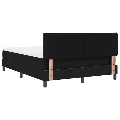 Box spring krevet s LED trakama Crna 140 x 190 cm tkanina - Crna 140 x 190 cm Prošiveno gumbima Cijena