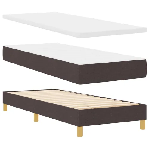 Box spring krevet Tamno smeđa 80 x 200 cm tkanina - Tamno smeđa 80 x 200 cm Dizajn s rombovima Cijena