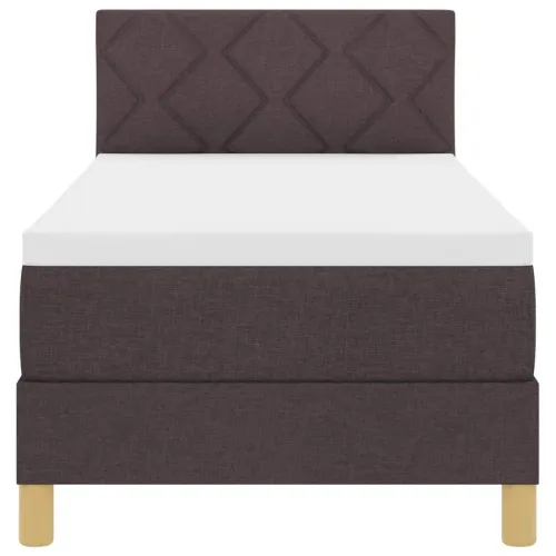 Box spring krevet Tamno smeđa 80 x 200 cm tkanina - Tamno smeđa 80 x 200 cm Dizajn s rombovima Cijena