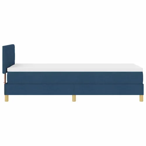 Box spring krevet s jastukom Plava 80 x 200 cm tkanina - Plava 80 x 200 cm Dizajn s rombovima Cijena