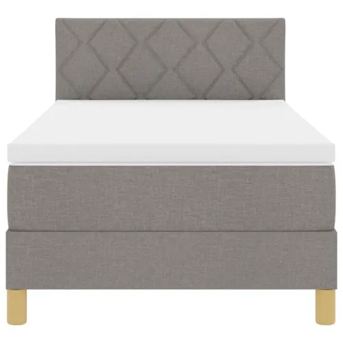 Box spring krevet Sivo-smeđa 90 x 200 cm tkanina - Sivo-smeđa 90 x 200 cm Dizajn s rombovima Cijena