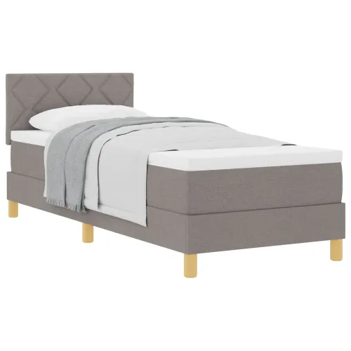 Box spring krevet Sivo-smeđa 100 x 200 cm tkanina - Sivo-smeđa 100 x 200 cm Dizajn s rombovima Cijena