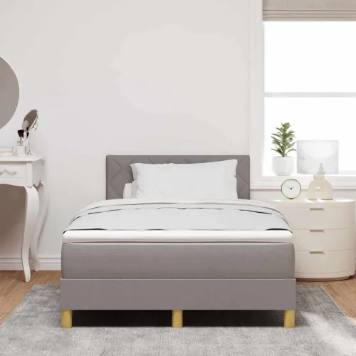 Box spring krevet Sivo-smeđa 120 x 190 cm tkanina - Sivo-smeđa 120 x 190 cm Dizajn s rombovima Cijena