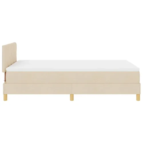 Box spring krevet s jastukom Krema 120 x 200 cm tkanina - Krema 120 x 200 cm Dizajn s rombovima Cijena