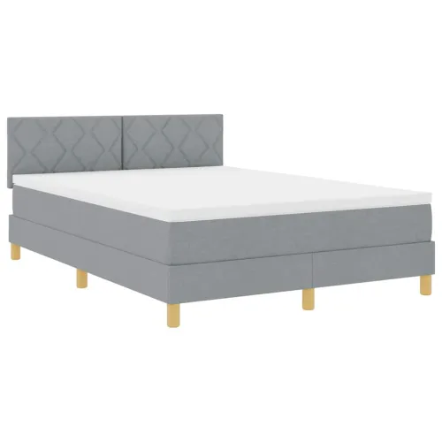 Box spring krevet Svijetlo siva 160 x 200 cm tkanina - Svjetlosiva 160 x 200 cm Dizajn s rombovima Cijena