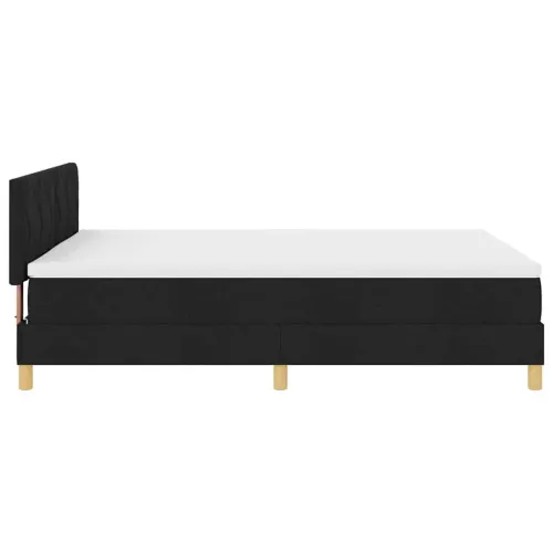 Box spring krevet s jastukom Crna 160 x 200 cm tkanina - Crna 160 x 200 cm Dizajn s rombovima Cijena