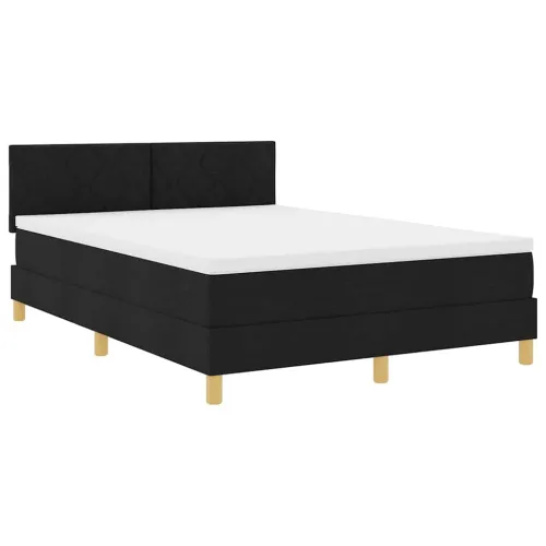 Box spring krevet s jastukom Crna 160 x 200 cm tkanina - Crna 160 x 200 cm Dizajn s rombovima Cijena