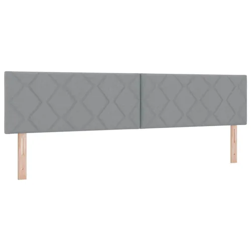 Box spring krevet Svijetlo siva 200 x 200 cm tkanina - Svjetlosiva 200 x 200 cm Dizajn s rombovima Cijena