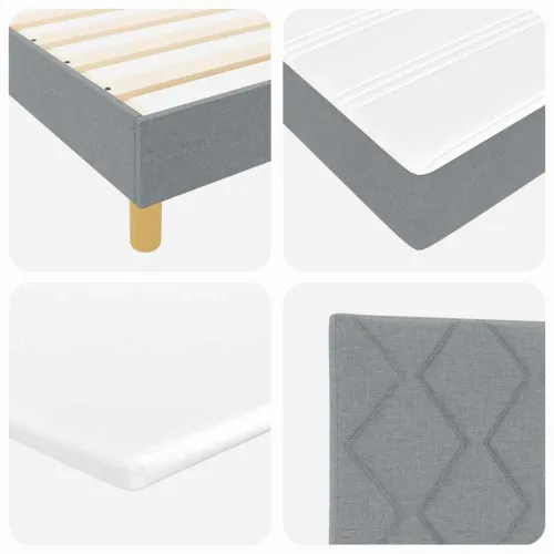 Box spring krevet Svijetlo siva 200 x 200 cm tkanina - Svjetlosiva 200 x 200 cm Dizajn s rombovima Cijena
