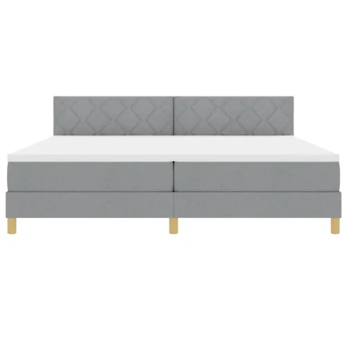 Box spring krevet Svijetlo siva 200 x 200 cm tkanina - Svjetlosiva 200 x 200 cm Dizajn s rombovima Cijena