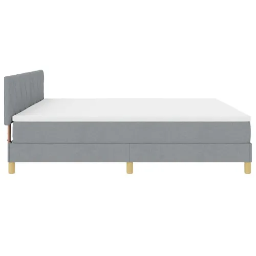 Box spring krevet Svijetlo siva 200 x 200 cm tkanina - Svjetlosiva 200 x 200 cm Dizajn s rombovima Cijena