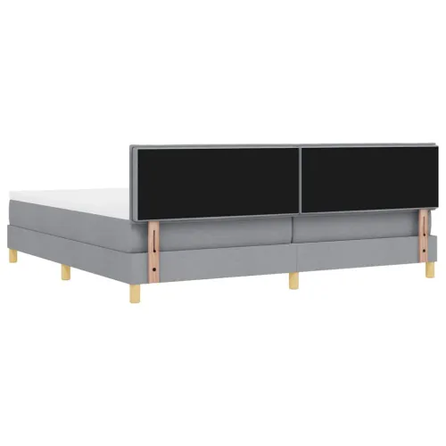 Box spring krevet Svijetlo siva 200 x 200 cm tkanina - Svjetlosiva 200 x 200 cm Dizajn s rombovima Cijena
