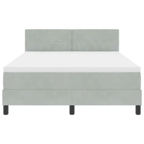 Box spring krevet Svijetlo siva 160 x 200 cm Baršun - Svjetlosiva 160 x 200 cm Kristal s dugmadima Cijena