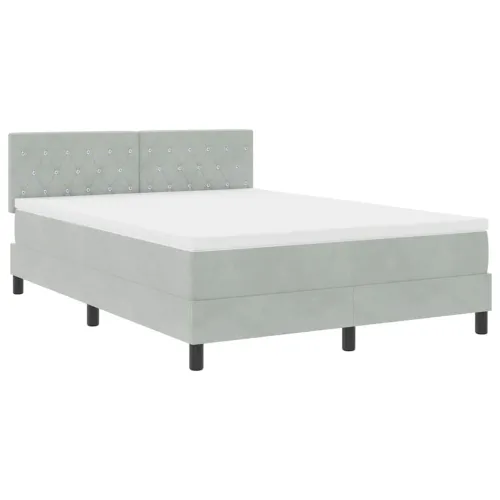 Box spring krevet Svijetlo siva 160 x 200 cm Baršun - Svjetlosiva 160 x 200 cm Kristal s dugmadima Cijena