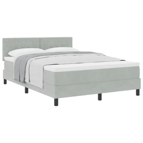Box spring krevet Svijetlo siva 160 x 200 cm Baršun - Svjetlosiva 160 x 200 cm Kristal s dugmadima Cijena