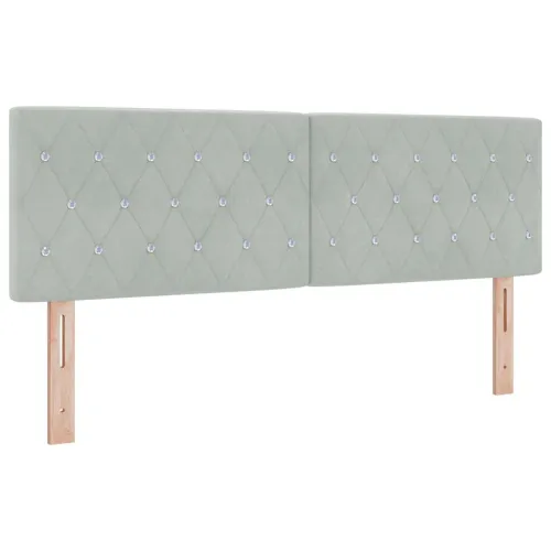 Box spring krevet Svijetlo siva 160 x 200 cm Baršun - Svjetlosiva 160 x 200 cm Kristal s dugmadima Cijena