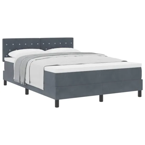 Box spring krevet Tamno siva 160 x 200 cm Baršun - Tamno siva 160 x 200 cm Kristal s dugmadima Cijena