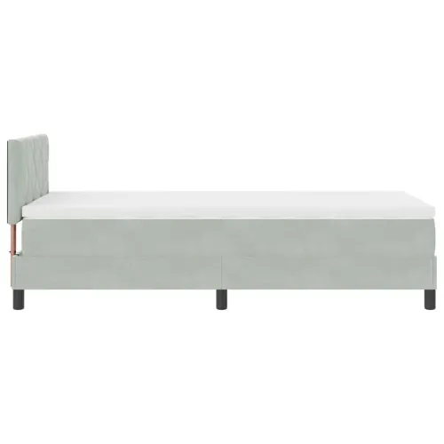 Box spring krevet Svijetlo siva 100 x 200 cm Baršun - Svjetlosiva 100 x 200 cm Dizajn s rombovima Cijena