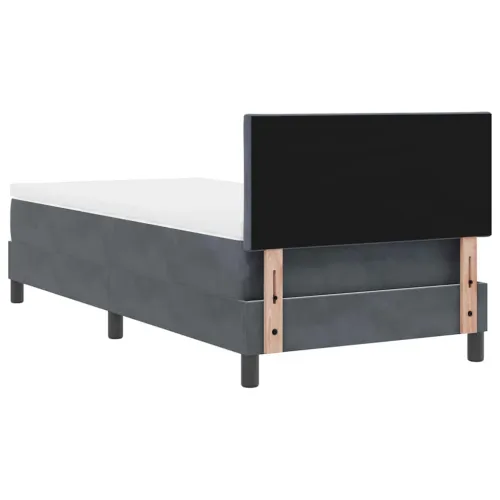 Box spring krevet Tamno siva 100 x 200 cm Baršun - Tamno siva 100 x 200 cm Dizajn s rombovima Cijena