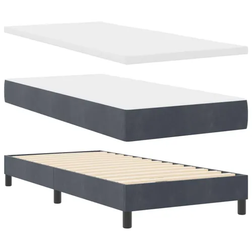Box spring krevet Tamno siva 100 x 200 cm Baršun - Tamno siva 100 x 200 cm Dizajn s rombovima Cijena