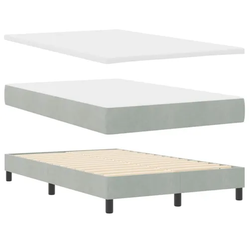Box spring krevet Svijetlo siva 120 x 200 cm Baršun - Svjetlosiva 120 x 200 cm Dizajn s rombovima Cijena