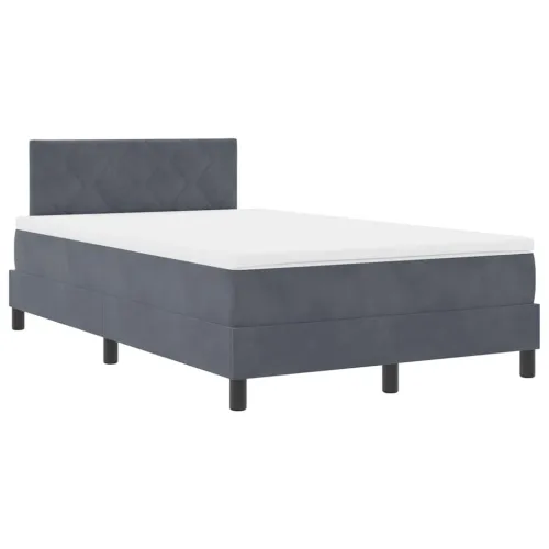 Box spring krevet Tamno siva 120 x 200 cm Baršun - Tamno siva 120 x 200 cm Dizajn s rombovima Cijena