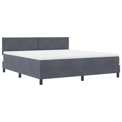 Box spring krevet Tamno siva 180 x 200 cm Baršun - Tamno siva 180 x 200 cm Dizajn s rombovima Cijena