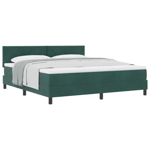 Box spring krevet Tamnozelena 180 x 200 cm Baršun - Tamnozelena 180 x 200 cm Dizajn s rombovima Cijena