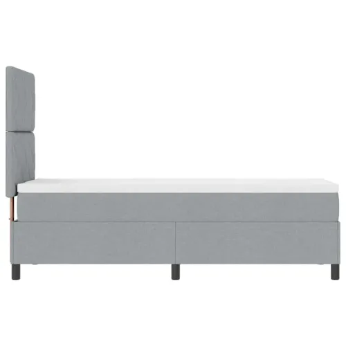 Box spring krevet Svijetlo siva 80 x 200 cm tkanina - Svjetlosiva 80 x 200 cm Dizajn s rombovima Cijena
