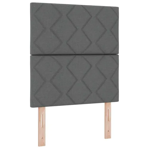 Box spring krevet Tamno siva 80 x 200 cm tkanina - Tamno siva 80 x 200 cm Dizajn s rombovima Cijena