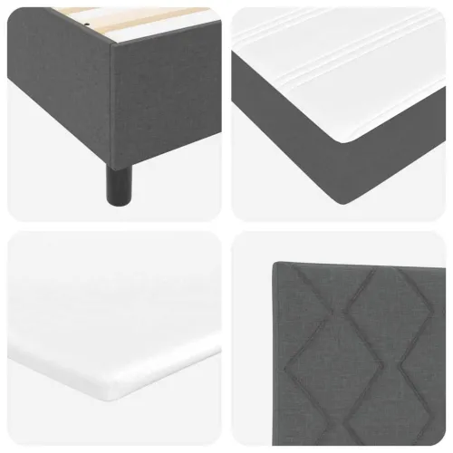 Box spring krevet Tamno siva 80 x 200 cm tkanina - Tamno siva 80 x 200 cm Dizajn s rombovima Cijena