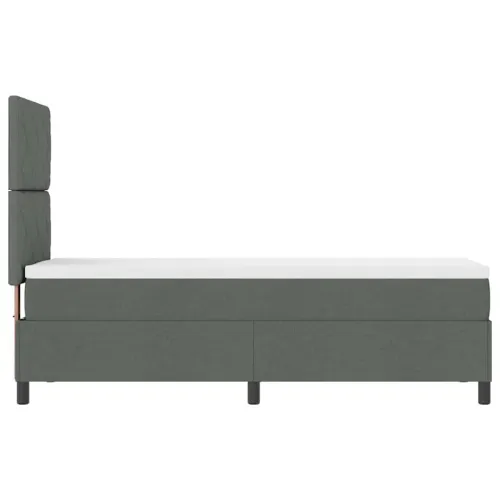 Box spring krevet Tamno siva 80 x 200 cm tkanina - Tamno siva 80 x 200 cm Dizajn s rombovima Cijena