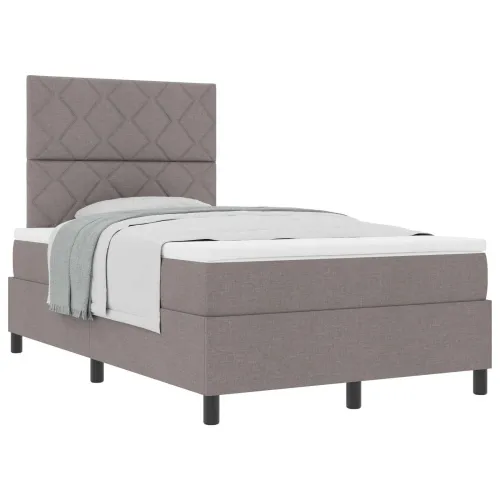 Box spring krevet Sivo-smeđa 120 x 190 cm tkanina - Sivo-smeđa 120 x 190 cm Dizajn s rombovima Cijena