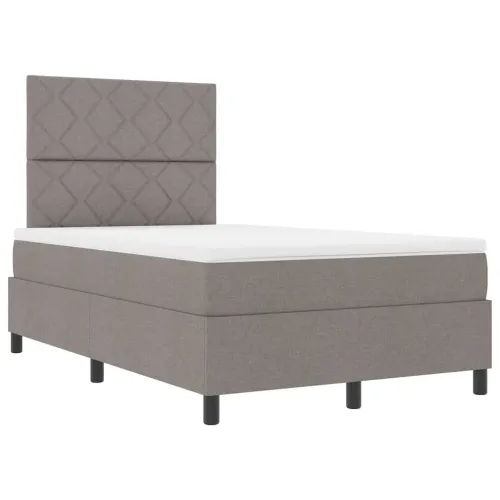 Box spring krevet Sivo-smeđa 120 x 200 cm tkanina - Sivo-smeđa 120 x 200 cm Dizajn s rombovima Cijena