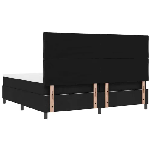 Box spring krevet s uzglavljem Crna 200 x 200 cm tkanina - Crna 200 x 200 cm Dizajn s rombovima Cijena