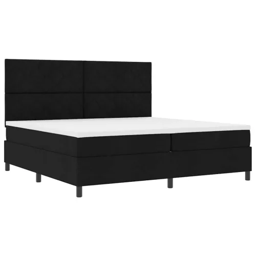 Box spring krevet s uzglavljem Crna 200 x 200 cm tkanina - Crna 200 x 200 cm Dizajn s rombovima Cijena